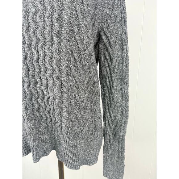 GAP Gray Wavy Cable Knit Crewneck Sweater XS - Picture 4 of 9